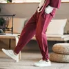 Men's Pants Street Casual Pants Men's 2023 Cotton Hipster Joggers Sweatpants Chinese Coil Button Harem Pants Men's Dropshipping Z0306