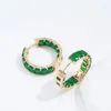 Dingle örhängen Kinel Emerald Square Cut Zircon Big Drop Women Natural With 585 Rose Gold Hoop Earring Fashion Jewelry 2023