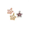 Charms Ocean Vijfpuntige ster Hanghang ketting sieraden Gouden goud gevulde email Hip Hop Gift Cubic Zirconia Charm