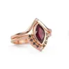 Klusterringar 2 st/ set 2023 Rose Gold Pink Oval For Women Fashion Ruby Zircon Ring Wedding Party Jycken Tillbehör Partihandel