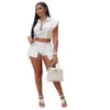 NOUVEAU Designer Summer Survêtements Deux Pièces Ensemble Femmes Tenues Solide Sportswear Sans Manches Chemise À Manches Courtes Hauts Et Shorts Sweatsuits Occasionnels En Vrac 9421