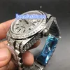 Iced Out Luxury Men's Diamond Watch Top Fashion Silver Hip Hop Rap Style klockor helt automatisk dubbel kalendersport Watch258r