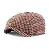 Nieuwe unisex herfst winter plaid krantenjongen ivy caps casual baret hoeden vrouwen flat peiced piek cap Engeland gatsby retro hoed bestuurder platte pet