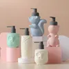 Liquid Soap Dispenser Ceramics Foaming Cute Animal Shape Refillable Pump Bottle Making Foam Container Bathroom Accessories 230308