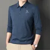 Herrpolos Hazzys herr golfkläder vår/hösten mäns casual t-shirt mäns solida färg långärmad polo skjorta smal topp 230308