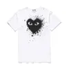 Tasarımcı Tee Erkek T-Shirts Com Des Garcons Play Siyah Anahat Kalp Grafik Tee XL Marka