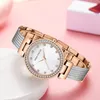 ساعة Wristwatches Fashion Iced Out Watch for Women Quartz Elegant Disual Watches Top Steel Strap RelojwristWatchesWristwatches