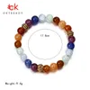 Charmmband OKTRENDY CHAKRA Fake Natural Stone Colorful Bead Armband för kvinnor Rund män Bangle Gift Smycken