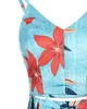Kvinnors träningsdräkter Summer Woman Floral Print ärmlös V-Neck Crop Top High midjeshorts Set med Beltwomens