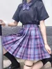 Skirts ZOKI Plaid Women Pleated Skirt Bow Knot Summer High Waist Preppy Girls Dance Mini Skirt Cute A Line Harajuku Sexy Japan Faldas 230308