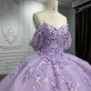 2023 Glitter brilhante de vestido de noiva vestido de bola de ombro vestidos de noiva sem costas com longa trem dubai vestidos de novo manto Mariee