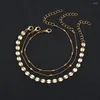 Anklets Miss JQ 3pcs/set Simple & Fashion Stainless Steel Cute Foot For Women Gold Silver Color Chain Beach Jewelry