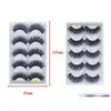 Faux-cils 5 paires / ensemble de cils de vison 3D maquillage des yeux maquillage naturel épais extension de cils faux 5 styles livraison directe santé Beaut Dhqzi