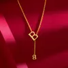 Femmes pendentif chaîne mode tendance lettre B réel or jaune 18 carats rempli parfait exquis bijoux cadeau