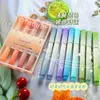 Highlighters 4Colorsbox Gradient Highlighter Pen Set Colorful Markers Highlighters Pens Art Marker Japanese Cute Kawaii Stationery J230302