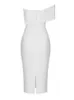 Casual Dresses White Color Summer Style Women Off the Shoulder Sexy BodyCon Mini Dress Rayon Bandage Elegant Evening Party