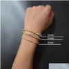 Tennis Mens Iced Out Chain Gold Sier Bracelet Fashion Hip Hop Bracelets Jewelry 3/4/5Mm 7/8Inch Drop Delivery Dhgarden Dhkg2