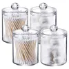 Storage Bottles Jars 2pcs Acrylic Storage Jar Round Makeup Cotton Swab Storage Box Cleansing Cotton Pad Bathroom Organizer Clear Plastic Dispenser J230301