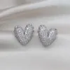Stud -oorbellen Korea Design mode sieraden 14K vergulde prachtige zirkon hart elegante damesfeest luxe accessoires