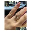 Pierścienie zespołowe luksusowe damskie mody i kamień szlachetny zaangażowanie dla kobiet biżuteria symisowana diamentowa pierścień DHGARDEN DHPS7