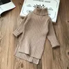 Girl S jurken Melario Autumn Toddler Girl Dress Winter Sweater Kleding Solid Color Baby Girls Turtleneck 2 6y Little 230307