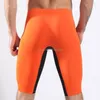 Underbyxor Herrens atletiska supporter Body Sculpting Boxer Shorts Long Underwear Sport Pants Skinny Mid-midjor Boxare