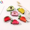 Cute Fruit Shape Hair Claw Ribbon Clips Large Crab Hairpins for Women Thin Hair Accessories Barrette Girls Gifts for Women 1861