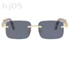 Gafas de sol simples para hombre Sombras de verano Gafas de sol de diseño Negocios Peso ligero Occhiali da Sole Vacaciones en la playa Pierna de cuerno de búfalo marrón Gafas de sol de lujo PJ007 Q2