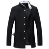 Men's Suits Blazers Men Black Slim Tunic Jacket Single Breasted Blazer Japanese School Uniform College Coat 230308