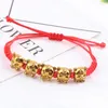 Tornanzinhos Red String Bracelet para o ano da versão coreana de Tiger, tecido cinco fortuna C1FC