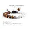 Brin Perlé Brins Haute Qualité 8mm Blanc Howlite Bracelet Hommes Naturel Oeil De Tigre Pierre De Lave Onyx BraceletsBangles Femmes Yoga