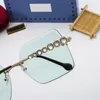 Frameless Eyewear Gold Metal Frame Solglasögon för kvinnor män polygon anti-blu-ray missfärgning klara optiska linser lyxdesigner skuggningsglasögon med box cu6