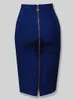 Rokken 16 kleuren XL XXL sexy effen rits oranje blauw zwart rood wit roze bandage rok dames elastische bodycon zomer kokerrok 58 cm 230308