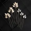 Hair Clips 6PCS Women Crystal Hairpins Bridal Wedding Accessories Rhinestone Pins Forks For Bride Headpiece Party Jewelry Gift