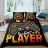 寝具セットプレイゲームダブルベッド掛け布団カバーセット印刷ビデオハンドル超柔らかい快適なベッドルーム布団オレンジ