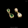 Colares pendentes vintage EUA dois colorido pedra de ouro pingente de cristal para mulheres presente