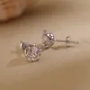 Pendientes de tuerca para mujer, joyería de diamantes creada en laboratorio de boda a la moda de orejas de plata de ley 925 230307