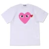 Designerka koszulka T-shirty cdg com des garcons t koszula męska xl biały krótkie rękaw czerwone serce rozmiar XL
