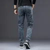 Men's Jeans men's slim jeans autumn men's casual straight fall stretch denim trousers Fashion Slim Grey Men's Jeans 230308