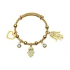 Braccialetti con ciondoli Chic Hamsa Hand Of Fatima Bracciale Braccialetto regolabile Ciondolo cuore amore per donne Gioielli regalo di compleanno per adolescenti mamma