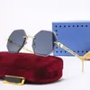Frameless Eyewear Gold Metal Frame Solglasögon för kvinnor män polygon anti-blu-ray missfärgning klara optiska linser lyxdesigner skuggningsglasögon