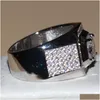 Band Rings Victoria Wieck Vintage Jewelry 10Kt White Gold Filled Topaz Simated Diamond Pave For Men Size 8/9/11/12/1 Dhgarden Dhfo2