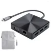 Microphones 10 en 1 hub adaptateur portable en métal noir pour ordinateur bureau universel YSTC0160