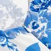 Casual Dresses 2023 Summer For Women Spaghetti Strap Sexy Backless Dress Elegant Vintage Blue And White Porcelain Floral Midi
