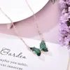 Pendant Necklaces Korean Super Fairy Girl Fantasy Glass Crystal Butterfly Necklace Female Clavicle Chain Jewelry