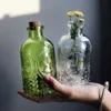 Förvaringsflaskor burkar vintage snidad glasblomma vas bordsskiva vas för heminredning foto prop transparent förvaring burk aromaterapi flaska j230301