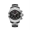 Новый Super Avenger II 1884 Mens Watching Quartz Chronograph Bracelet Bracelet из нержавеющей стали сапфировый стеклянный стеклянный черный синий кожа Sport272p