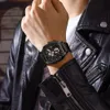 Wristwatches CRRJU Fashion Square Dial Leather Mens Watches Luxury Sport Waterproof Watch Man Chronograph Quartz WristWatches HommeBox 230307