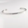 Bangle Arrival 316L Stainless Steel Inciso BE HERE NOW Bracciali Inspirational Citazione positiva Cuff Mantra Bangles