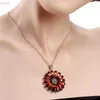 Chains 2023 Fashion Jewelry S925 Sterling Silver Inlaid Hyacinth Pendants Ms Ashion Natural Stone Pendant